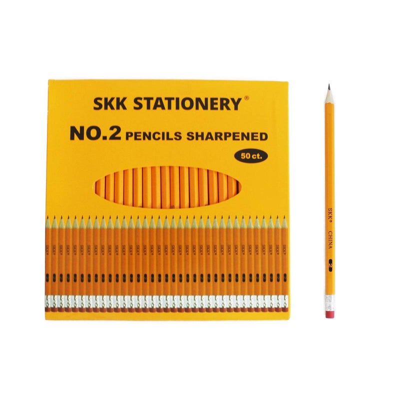 SKKSTATIONERY 600Pcs 2 HB Pencils Pre-sharpened pencils Set, Woodcase Lead Pencils Sharpened for Back to School Teacher Supplies, Writing, Drawing and Sketching 50 Pcs*12 Boxes - Image 3